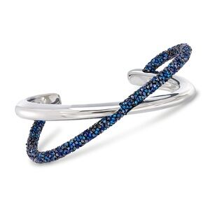 Swarovski Iridescent Blue Crystal Wrap Cuff Bracelet